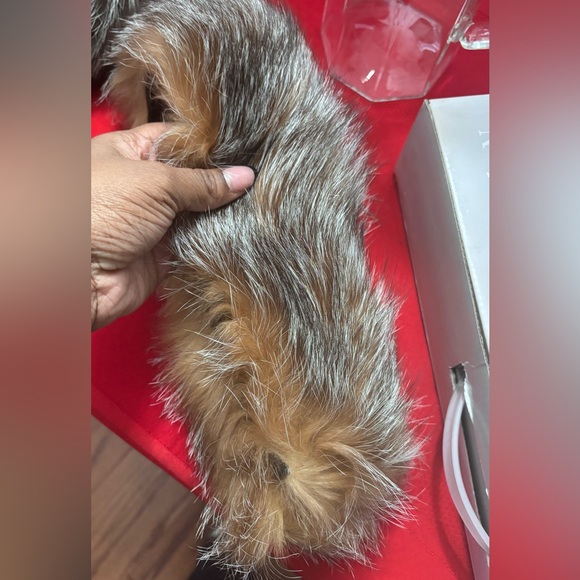 Red frosted fur head band